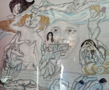Desenho intitulada "Eros and Thanatos,c…" por Edonista21, Obras de arte originais, Acrílico