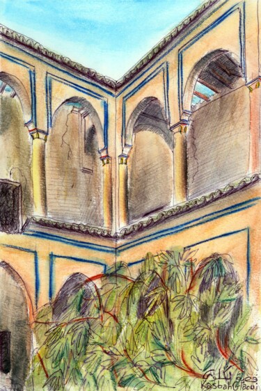 Painting titled "Kasbah Glaoui" by Edouard Leruste, Original Artwork, Other