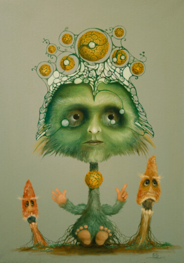 Pintura titulada "MyseliumPlanter" por Ed Schaap, Obra de arte original, Oleo