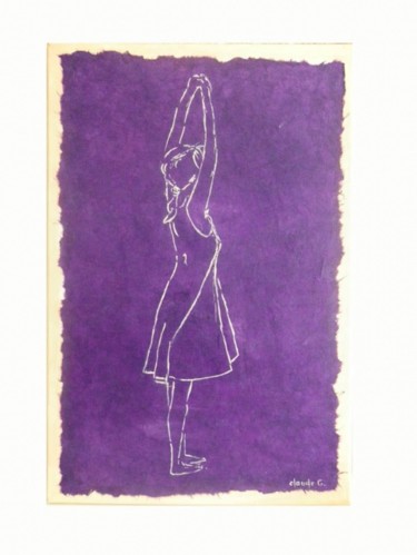 Peinture intitulée "jeune fille" par Claude Godfrin-Claude, Œuvre d'art originale