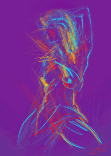 Цифровое искусство под названием "Ню в фиолетовом1" - Эдуард Попков, Подлинное произведение искусства, 2D Цифровая Работа