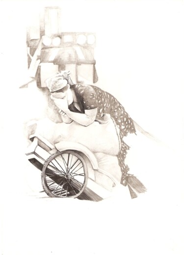 Dibujo titulada "SENTIR EN LA REALID…" por Eduardo Bustos Segovia, Obra de arte original, Lápiz Montado en Cartulina