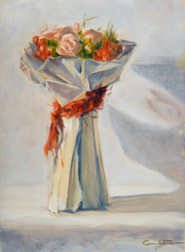 Painting titled "Ramito de flores" by Eduardo Carpintero García, Original Artwork, Oil