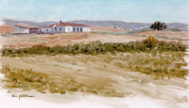 Schilderij getiteld "Casa de los Rubiños" door Eduardo Carpintero García, Origineel Kunstwerk, Olie