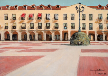 Malarstwo zatytułowany „PLAZA DE SALAMANCA” autorstwa Eduardo Carpintero García, Oryginalna praca, Olej