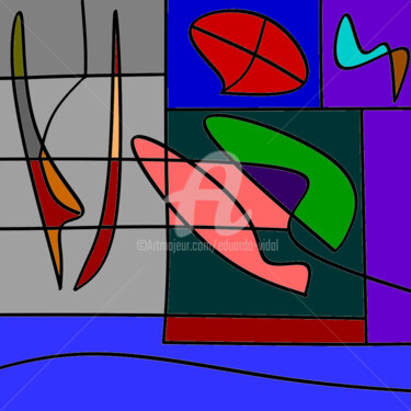 Digitale Kunst mit dem Titel "whales the medicine…" von Eduardo Vidal, Original-Kunstwerk, Digitale Malerei