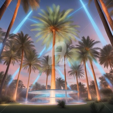 Digitale Kunst getiteld "palm trees of the f…" door Eduardo Vidal, Origineel Kunstwerk, Digitaal Schilderwerk