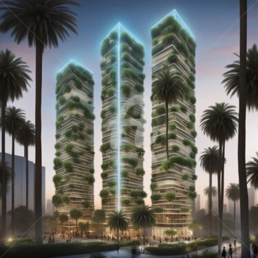 "futuristic building…" başlıklı Dijital Sanat Eduardo Vidal tarafından, Orijinal sanat, Dijital Resim