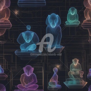 Digital Arts titled "hologram art" by Eduardo Vidal, Original Artwork, Digital Painting