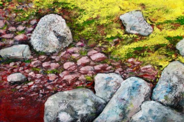 Malerei mit dem Titel "Salagou-Stilleben" von Daniel Rohrbach, Original-Kunstwerk, Pastell