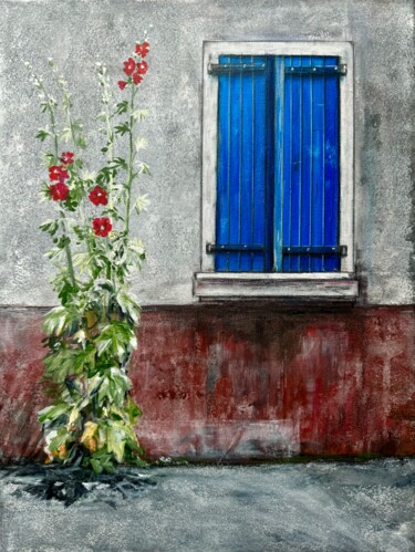 Картина под названием "Blaues Fenster" - Daniel Rohrbach, Подлинное произведение искусства, Акрил