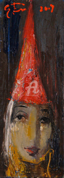 Schilderij getiteld "Cowl" door Edward Belsky, Origineel Kunstwerk, Acryl