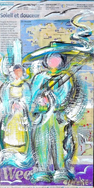 Malerei mit dem Titel "STREET ART BIGOUDEN…" von Edwige (Edges) Lefevre, Original-Kunstwerk, Acryl Auf Keilrahmen aus Holz m…