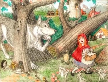 Rysunek zatytułowany „The Land of Fairy T…” autorstwa Edwin Loftus, Oryginalna praca, Ołówek Zamontowany na Inny sztywny pan…