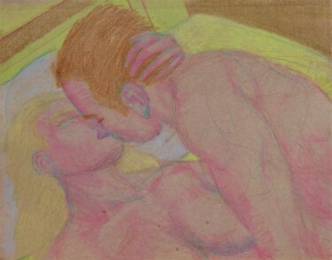 Desenho intitulada "Lovers 63" por Edwin Loftus, Obras de arte originais, Pastel