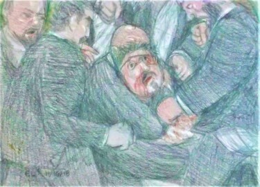 Рисунок под названием "A Silencing" - Edwin Loftus, Подлинное произведение искусства, Пастель