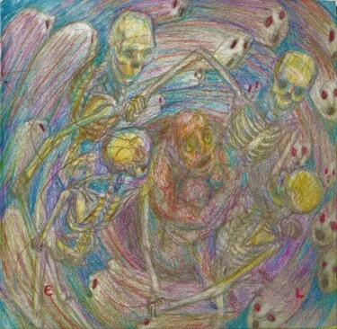 "Beset by Ghosts" başlıklı Resim Edwin Loftus tarafından, Orijinal sanat, Pastel Diğer sert panel üzerine monte edilmiş