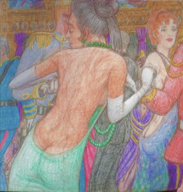 Dibujo titulada "Celebration of the…" por Edwin Loftus, Obra de arte original, Pastel Montado en Otro panel rígido