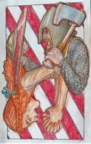 Disegno intitolato "Dualities, Dominanc…" da Edwin Loftus, Opera d'arte originale, Pastello