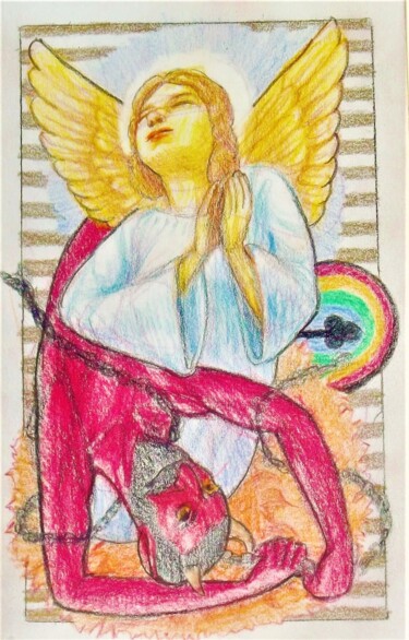 Desenho intitulada "Dualities, Spiritua…" por Edwin Loftus, Obras de arte originais, Pastel
