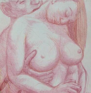 Drawing titled "Lovers 84" by Edwin Loftus, Original Artwork, Pastel Mounted on Other rigid panel