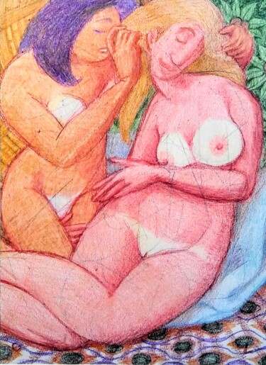 "Lovers 102" başlıklı Resim Edwin Loftus tarafından, Orijinal sanat, Pastel Diğer sert panel üzerine monte edilmiş