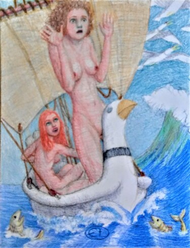 Рисунок под названием "The Adventures of N…" - Edwin Loftus, Подлинное произведение искусства, Пастель