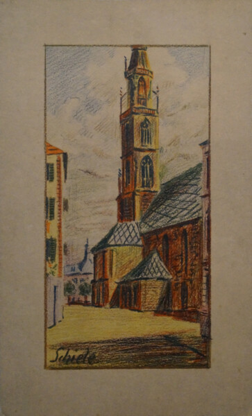 印花与版画 标题为“Kirche Von Bozen (u…” 由Egon Schiele, 原创艺术品, 光刻技术