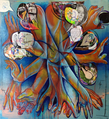 Картина под названием "Thoughts on Stress" - Oberlin The Artist, Подлинное произведение искусства, Акрил