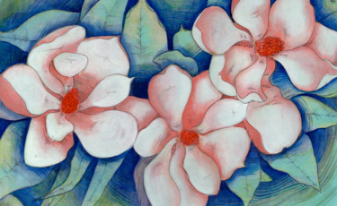 "Magnolias" başlıklı Tablo Oberlin The Artist tarafından, Orijinal sanat, Akrilik