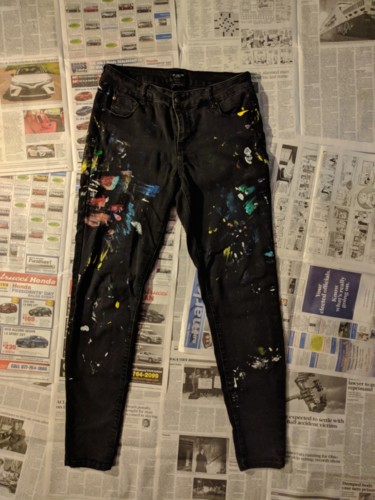 绘画 标题为“Jeans #2” 由Oberlin The Artist, 原创艺术品, 丙烯