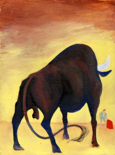 Картина под названием "The Bullfighter 7" - Oberlin The Artist, Подлинное произведение искусства, Акрил