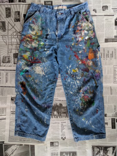 Painting titled "Jeans #4 B" by Oberlin The Artist, Original Artwork, Acrylic