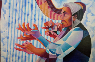 Картина под названием "The Harpist #9" - Oberlin The Artist, Подлинное произведение искусства, Акрил