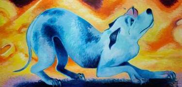 Картина под названием "Submissive Dog" - Oberlin The Artist, Подлинное произведение искусства, Масло