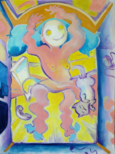 Картина под названием "A Weird 36 Hours" - Oberlin The Artist, Подлинное произведение искусства, Масло