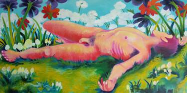 Painting titled "Nude Dude #3" by Oberlin The Artist, Original Artwork, Acrylic