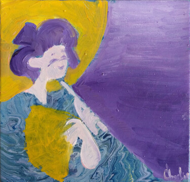 Schilderij getiteld "Geisha Girl #4" door Oberlin The Artist, Origineel Kunstwerk, Acryl