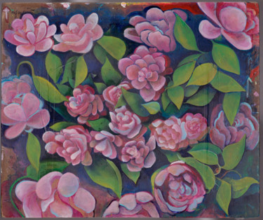 Painting titled "Flower progress 14" by Oberlin The Artist, Original Artwork, Acrylic