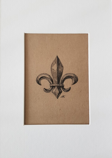 Tekening getiteld "Fleur-de-lis #1, me…" door Ekaterina Andreeva, Origineel Kunstwerk, Gelpen