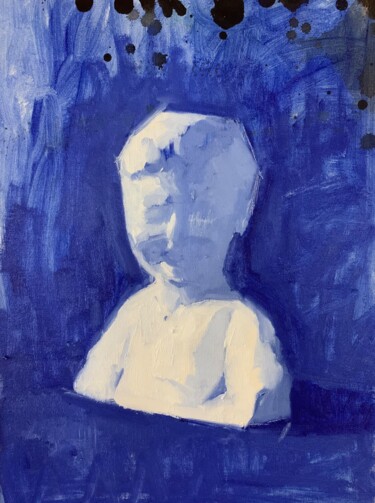 Painting titled "Baby boy" by Ekaterina Belukhina, Original Artwork, Oil Mounted on Wood Stretcher frame