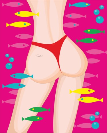 Grafika cyfrowa / sztuka generowana cyfrowo zatytułowany „DON'T FISH ME” autorstwa Ekaterina Chernenko, Oryginalna praca, 2D…