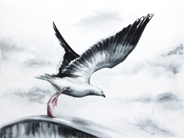 Pittura intitolato ""Freedom" Original…" da Ekaterina Gamzaeva, Opera d'arte originale, Acquarello