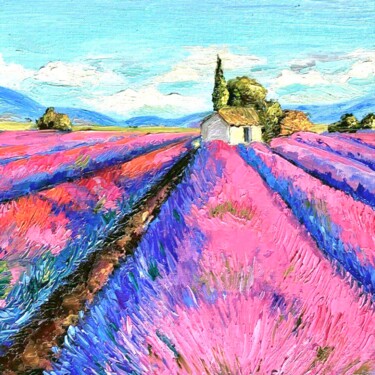 Картина под названием "Lavender of Provenc…" - Ekaterina Larina, Подлинное произведение искусства, Масло