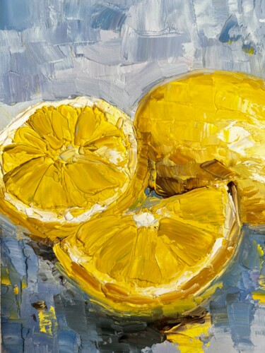 "Lemons - small oil…" başlıklı Tablo Ekaterina Larina tarafından, Orijinal sanat, Petrol Ahşap Sedye çerçevesi üzerine monte…