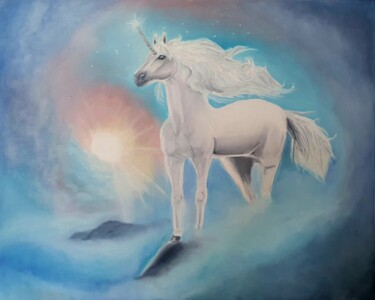 "unicorn" başlıklı Tablo Ekaterina Nichubai (Shpekht) tarafından, Orijinal sanat, Petrol