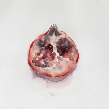 Painting titled "Pomegranate" by Ekaterina Pytina, Original Artwork, Watercolor