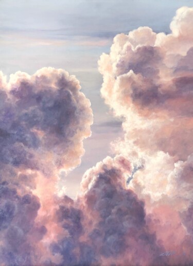 Painting titled "Clouds" by Ekaterina Shenayeva, Original Artwork, Oil