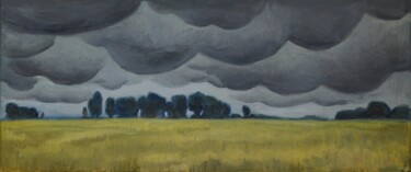 Картина под названием "Rapeseed field" - Ekaterina Strakhova, Подлинное произведение искусства, Масло Установлен на Деревянн…