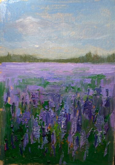 Pintura intitulada "field of flowers" por Ekaterina Surikova, Obras de arte originais, Óleo